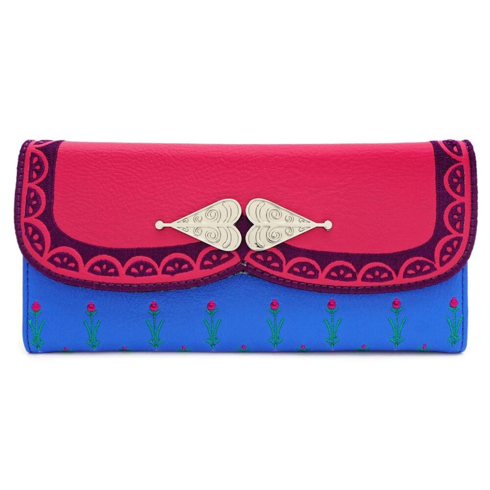 HTF Loungefly Disney Frozen Anna blue red Cosplay TriFold Wallet Purse SEALED